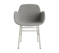 Silla De Comedor Form Con Reposabrazos Tapizada Grupo 2 Gris Claro/Acero
