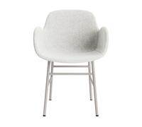 Silla De Comedor Form Con Reposabrazos Tapizada Grupo 5 Gris Claro/Acero