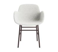 Silla De Comedor Form Con Reposabrazos Tapizada Grupo 5 Gris Claro/Acero
