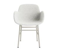 Silla De Comedor Form Con Reposabrazos Tapizada Grupo 5 Gris Claro/Acero