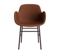 Silla De Comedor Form Con Reposabrazos Tapizada Grupo 7 Marrón/Acero