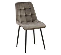 Silla de comedor gifford con funda de terciopelo antracita 61x47x89 cm