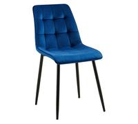 Silla de comedor gifford con funda de terciopelo azul oscuro 61x47x89 cm