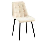 Silla de comedor gifford con funda de terciopelo crema 61x47x89 cm
