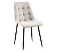 Silla de comedor gifford con funda de terciopelo gris 61x47x89 cm