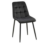 Silla de comedor gifford con funda de terciopelo negro 61x47x89 cm