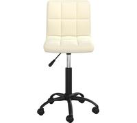 Silla de comedor giratoria, color crema, tapizada en terciopelo (vidaXL)