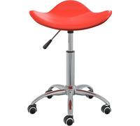 Silla de comedor giratoria, color rojo, tapizada en cuero sintético, marca vidaXL