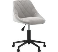 Silla de comedor giratoria "The Living Store", color gris claro, tapizada en terciopelo