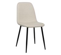 Silla de comedor giverny en tela o terciopelo crema 54x44x88 cm