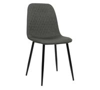 Silla de comedor giverny en tela o terciopelo gris oscuro 54x44x88 cm