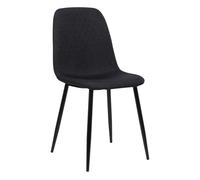 Silla de comedor giverny en tela o terciopelo negro 54x44x88 cm