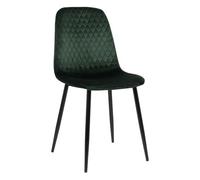 Silla de comedor giverny en tela o terciopelo verde 54x44x88 cm