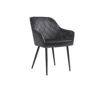 SONGMICS Juego de 2 Sillas de Comedor, Tapizadas con Reposabrazos | Sillón, Asiento de 49 cm de Ancho, Patas Metálicas, Forro de Terciopelo, Carga de 110 kg, para Dormitorio, Salón, Gris