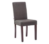 CLP Silla de salón comedor Ina acolchada en tela 4 patas madera Gris oscuro Cappuccino