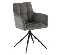 Silla de comedor jonah tela gris oscuro 59x59x87 cm