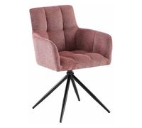 CLP Silla de Comedor Jonah, sillón Giratorio con reposabrazos, Mecanismo de Retorno automático 180°, tapizado en Tela fácil de Limpiar Color:rubí