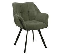 Silla de comedor jordi con tapizado de pana verde 59x60x81 cm
