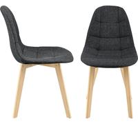 Silla de comedor Kopparberg, juego de 2 unidades, tapizada en tela, estructura de haya, silla para el salón, 86 x 53 x 47 cm, color