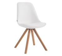 Silla de comedor laval square simil cuero blanco 55.5x47.5x83.5 cm