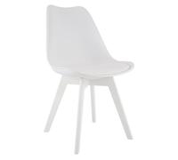 Silla de comedor linares elegante y cómoda para tu hogar plástico blanco/blanco 50x49x83 cm