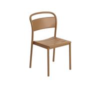 Silla de Comedor Lineal de Acero en Naranja Quemado
