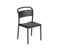 Silla de Comedor Linear de Acero Negro