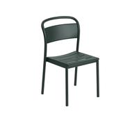 Silla de Comedor Linear de Acero Verde Oscuro