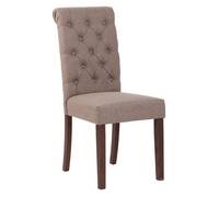 Silla de comedor lisburn tela gris topo 63x45x98 cm
