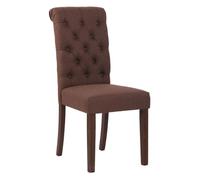 Silla de comedor lisburn tela marrón 63x45x98 cm