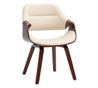 Silla de comedor maira simil cuero nogal/crema 60x62x87 cm