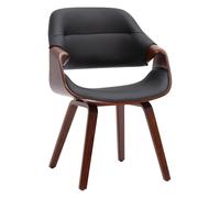 Silla de comedor maira simil cuero nogal/negro 60x62x87 cm