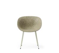 Silla de Comedor Mate con Reposabrazos Crema/acero/algas