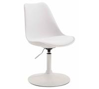 Silla de Comedor Maverick con Estructura de Plástico I Silla de Espera con Asiento de Cuero Sintético I Silla de Visita Regulable en Altura, Color:Blanco, Color del Marco:Blanco