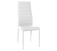 Silla de comedor mayfair simil cuero blanco 40x41.5x99 cm