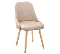 Silla de comedor moderna tapizada, silla lateral decorativa para sala de estar y dormitorio, silla Vani de maquillaje Slish con patas de madera resistentes, color caqui, asiento de ocio para cocina y