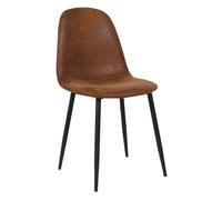 Silla de comedor napier simil cuero vintage marrón 51x44x88 cm