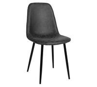 Silla de comedor napier simil cuero vintage negro 51x44x88 cm