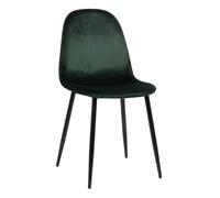CLP Silla de Comedor tapizada Napier, Silla de Cocina con Respaldo y Estructura de Metal Negro, Silla tapizada para Comedor soporta hasta 150 kg, Color:Verde Claro, Material:Terciopelo