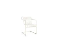 Silla de Comedor Palissade Cantilever con Reposabrazos en Blanco Crema