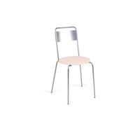 Silla de Comedor Petit Rond de Acero Inoxidable y Cuero