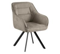Silla de comedor pettuli tela gris topo 64x57x89 cm