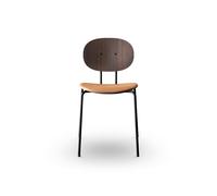 Silla de Comedor Piet Hein Negro en Nuez y Cuero Coñac