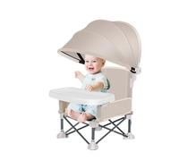 Silla de comedor portátil plegable para bebé, asiento de viaje portátil para niños pequeños con bandeja para comer, asiento plegable para bebé con toldo para el hogar, picnic al aire libre, viajes