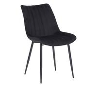Silla de comedor rahden en terciopelo negro 61x46x82 cm