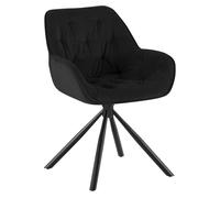 Silla de comedor rimio cord pana negro 62x56x82 cm