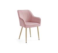 Silla de Comedor Rosa Jalea y Dorado Pálido