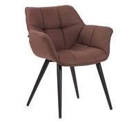 Silla de comedor roseville en tela o polipiel marrón 60x64x84 cm