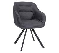 Silla de comedor russel tejido vintage negro 63x57x90 cm