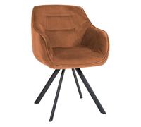 Silla de comedor russel terciopelo café 63x57x90 cm